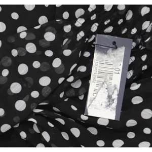 NWT Tommy Hilfiger Womens Tie Front Chiffon Polka-Dot Midi Dress Black / Cream 6 thumbnail 5