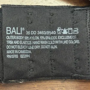 Bali Size 36DD Comfort Revolution Wire-Free Lined Bra - Black Swirl Style #3463 thumbnail 4