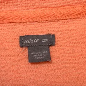 Aerie Women XS Coral Textured Knit‎ High-Low Pullover Sweatshirt Oversized Fit thumbnail 4
