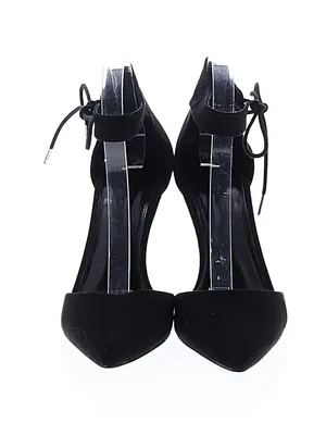 NWOT Forever 21 black ankle strap tie pointed heels. Size 8. thumbnail 3