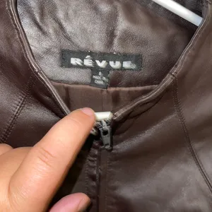 Vintage Brown Faux Leather Jacket by Revue Size 8 thumbnail 4