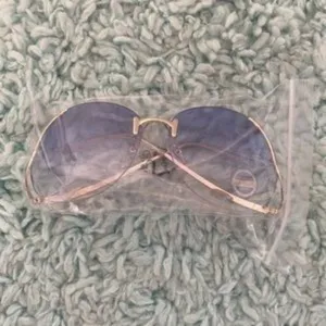 Rimless Blue Lens & Silver Sunglasses NWOT thumbnail 6