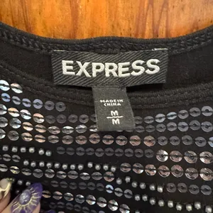 Y2K Indie Sleeze Glam Express Sequins Beaded Tank Top M Going Out Metallic Disco thumbnail 5