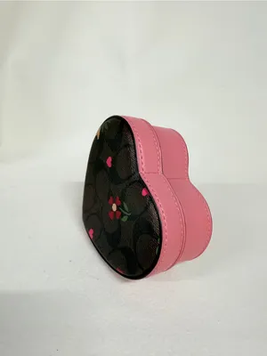 Coach Heart Trinket Box In Signature Canvas With Heart Petal Print c7752 thumbnail 2