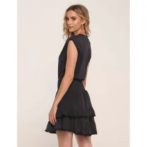 Revolve‎ Heirloom Women Cotton Mini Dress SmallBlack Waist Tiered Ruffle Gauze thumbnail 3
