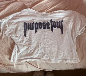 Justin Bieber staff purpose tour merch cropped tee thumbnail 1
