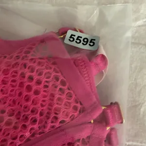 Victoria's Secret Very Sexy Low Cut Demi Unlined Fishnet Mesh Bra Pink Large NEW thumbnail 12