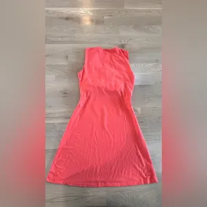 Prana twist front sleeveless dress coral pink size large thumbnail 7
