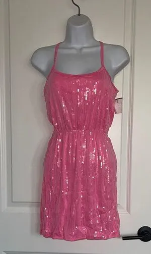 NWT! Aeropostale Pink Sequin Dress Size XS thumbnail 1