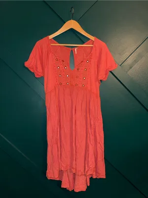 Free People Dress Size Small 100% Cotton Embroidered Flowy Lightweight Boho thumbnail 2