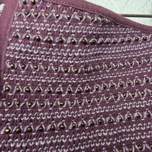 Y2K Hollister Beaded Babydoll Tiered Halter Top Womens L Burgundy Fairycore thumbnail 8