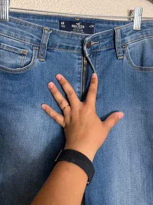 Hollister Y2K Mid-Rise Blue Flare bell bottom Jeans size 4R thumbnail 5