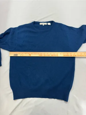 Vintage Danielle Martin 100% Cashmere Mock Neck Blue thumbnail 5