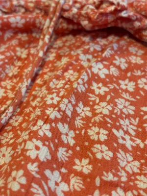 Billabong Terracotta Ditsy Floral Smocked Ruffle Midi Sundress Size S thumbnail 6