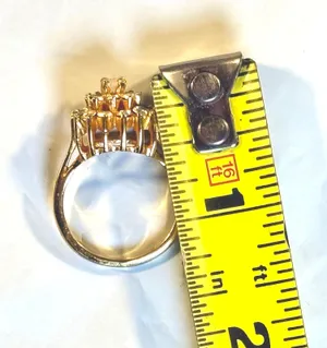 Vintage 18K HGE Rhinestone Tiered Cluster Cocktail Ring 9⁠ thumbnail 7