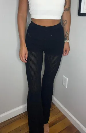 Glassons Black Knit Flare Pants thumbnail 5