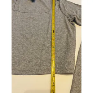 Tillys‎ Sz S Gray Pullover Crop Top Scoop Neck Ribbed Knit Slim Fit thumbnail 5