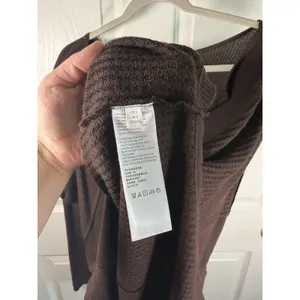 Free People Small Leo Henley Waffle Flow Tunic Brown Y2K Babydoll thumbnail 6