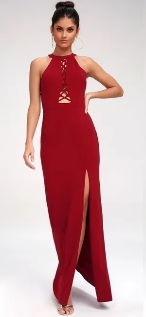 Lulu’s Halter Maxi‎ Dress thumbnail 1