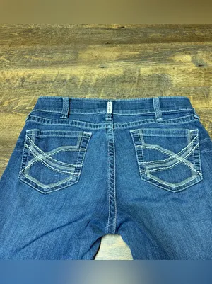 Ariat R.E.A.L. Straight Leg Jeans Womens 32R Stretch Mid Rise Western Stitch thumbnail 7