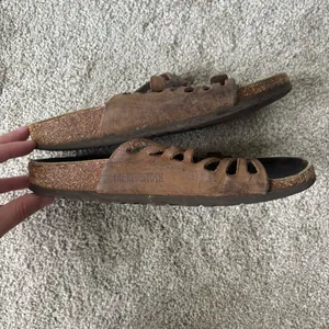 Birkenstock Granada Mocha Birkibuc Sandal Strappy Cushion Support Cork Slide On thumbnail 6