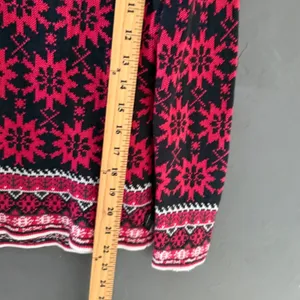 Obermeyer Womens Pink Black Snowflake‎ Fair Isle Wool Blend 1/4 Zip Sweater S thumbnail 8