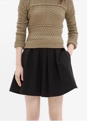 Madewell Black Bistro Pleated Mini Skirt thumbnail 1