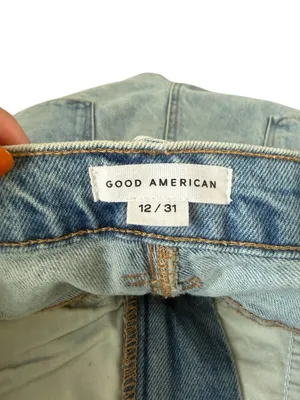 GOOD AMERICAN Light Wash Denim Shorts Size 31 / US 12 thumbnail 5