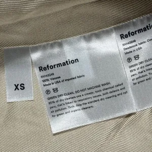 Reformation XS Tan Pinstripe Cropped‎ Blazer Single Button Deadstock Viscose thumbnail 3