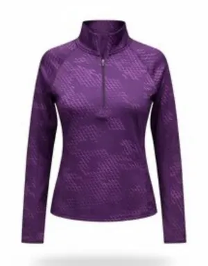 Under Armour dark purple sports athletic breathable jersey stretch top shirt szM thumbnail 1