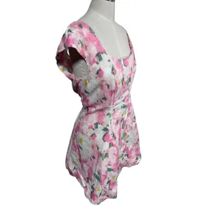 A‎ New Day 12 Pink Floral Mini Dress Short Sleeve Fit & Flare Corset Woven thumbnail 7