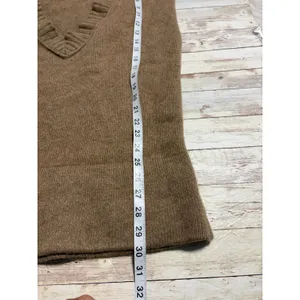 Loft Wool Angora Rabbit Blend Deep-V Sweater Vest Medium Brown Soft Cozy Warm thumbnail 3