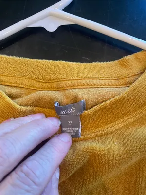 Mustard Crewneck Women's velour Sweatshirt aerie xs thumbnail 3
