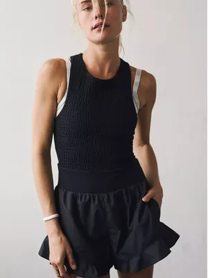 FP Movement Breathless Shortsie Mini Short Romper Dress Black XS $128 thumbnail 3
