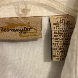 Women’s Wrangler Teal and Cream Plaid Button Down Shirt thumbnail 2