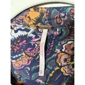 Free People Floral Bomber Jacket Balloon Sleeves Zip Front Boho Size Small thumbnail 5