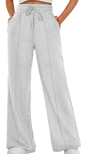 Amazon Womens Wide Leg Sweatpants Baggy Lounge Travel Pants thumbnail 1