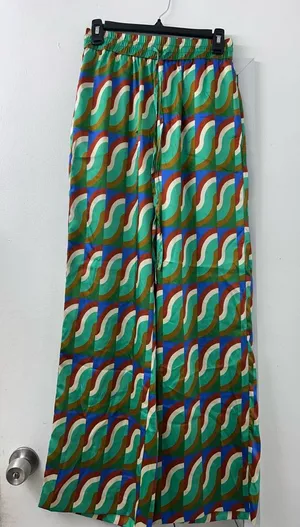 New Zara Geometric Print Trousers Pants. Small. thumbnail 1