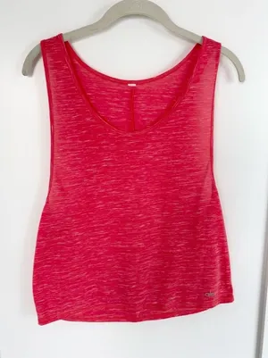 Alo Yoga Neon Pink Tank Top Sheer Lightweight Open Side Activewear-Small thumbnail 1