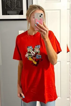 Vintage Disney Mickey Red T Shirt thumbnail 1