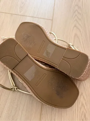 Marc Fisher Metallic Gold Strappy Wedge Sandals thumbnail 5