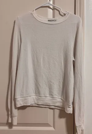 Wildfox Off-White Textured Crewneck Sweatshirt thumbnail 1