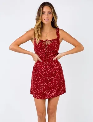 Princess Polly Midnight Madness Mini Dress in Wine Size 4 thumbnail 1