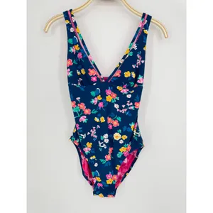 Vera Bradley Sea Tea Amanda Cutout One Piece Swimsuit Large Blue Floral Swimsuit thumbnail 3