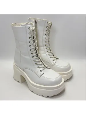 Women's Unbranded White Platform Boots Size 8.5 thumbnail 3