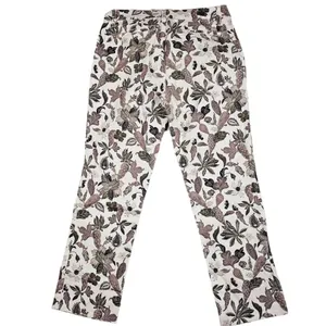 Tory Burch Women's‎ Floral Leaf Printed Trousers Size 27 thumbnail 2