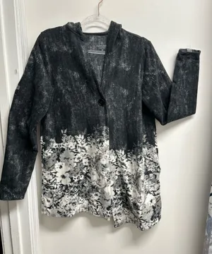 Cuddl Duds Floral Dip Dye Hooded Fleece Cardigan thumbnail 1