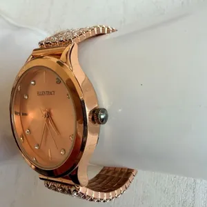 Ellen Tracy Rose Gold Tone Crystal Stretch Watch thumbnail 5