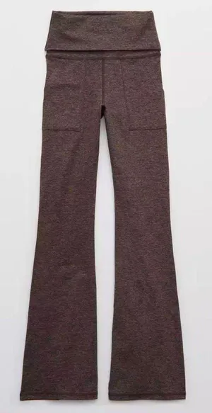 Aerie MEDIUM SHORT OFFLINE Hugger High Waisted Foldover Flare Legging thumbnail 6