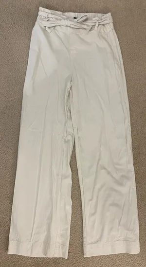 SoundStyle Cream Wide Leg Pants with Pockets thumbnail 1
